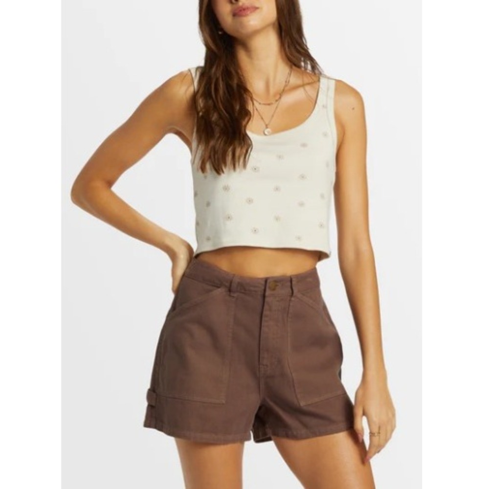 Billabong Women's Kona Front Pockets Fixed Waist Leia Denim Shorts Size 26‎ NWT